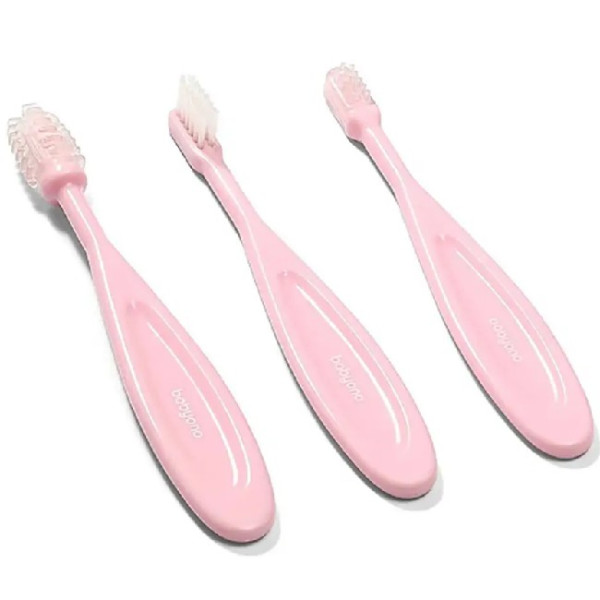 BabyOno Набір рожевий зубних щіток 3 шт. 550/01 (5901435412084)