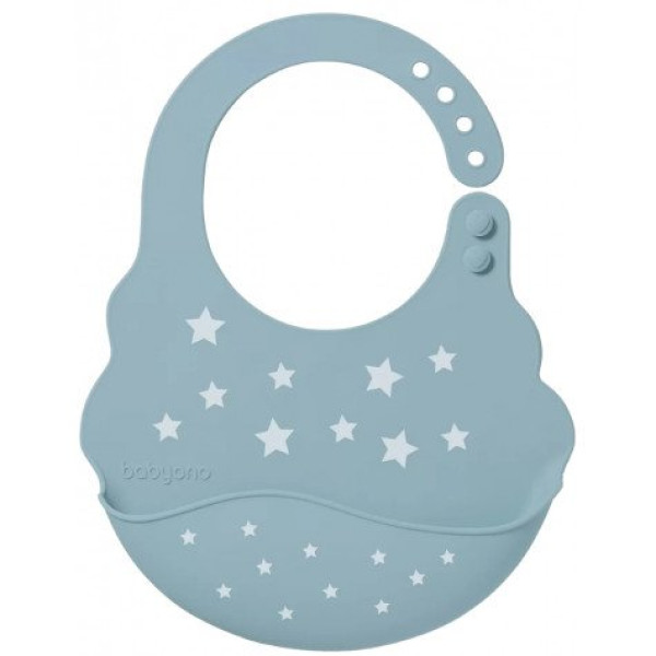 BabyOno м'який нагрудник з регульованою застібкою Зірки блакитний 829/05 (5901435411995)