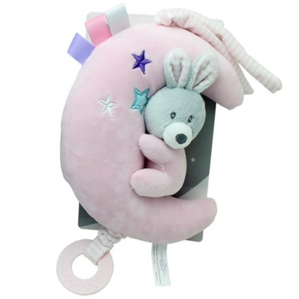 Tulilo Підвіска музична Кролик на рожевому місяці 20см 11/5010 / 1 (5904042050106к)