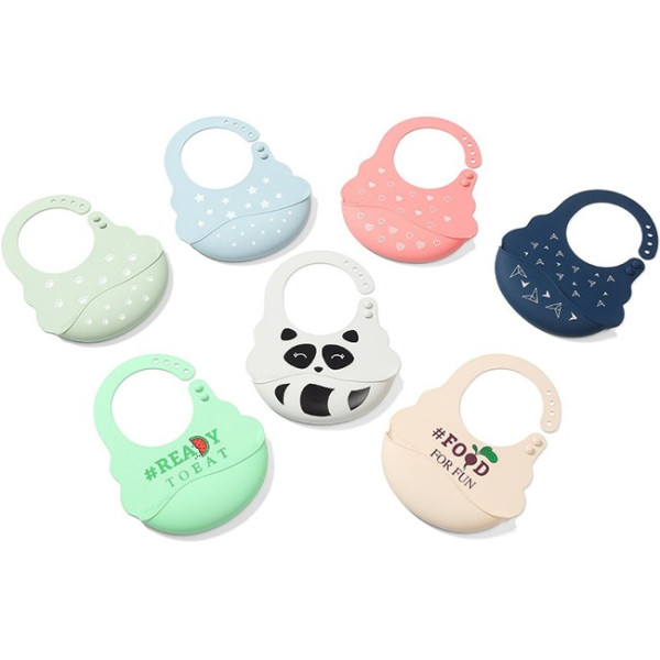 BabyOno м'який нагрудник з регульованою застібкою Бурячок білий (829/03) 5901435411971