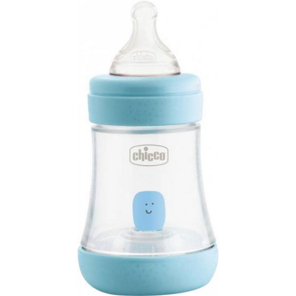 Chicco Пляшечка для годування Perfect 5 з силіконовою соскою, 150 мл, блакитна 20211.20.40 (8058664121946)