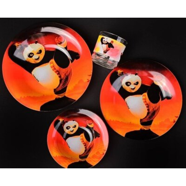Набір посуду скло Panda Kung Fu, 4 од., (6262121600185 / 11642702126001)