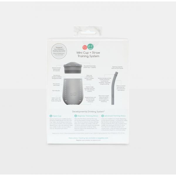 EZPZ - Силіконова чашка з кришкою та соломинкою Miny Cup Set сірий 818156022483