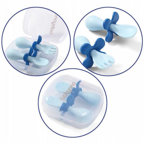 BabyOno Ергономічні столові прилади для дітей колір в асорт. (969) 5901435412954