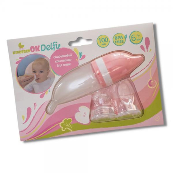 KinderenOK Ніблер силіконовий для пюре Delfi рожевий (040620) 783495116400