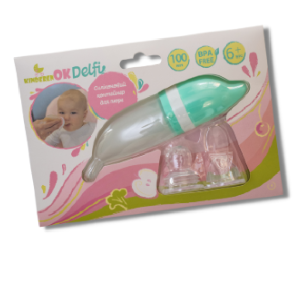 KinderenOK Ніблер силіконовий для пюре Delfi м'ятний (30620) 765453575740