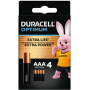 Duracell Лужні батарейки Optimum AAA 1.5В LR6 4 шт (5000394158726)