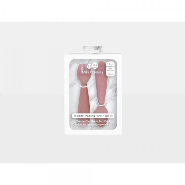 EZPZ Набір столових приладів (ложка, виделка) рожевий (818156022087)