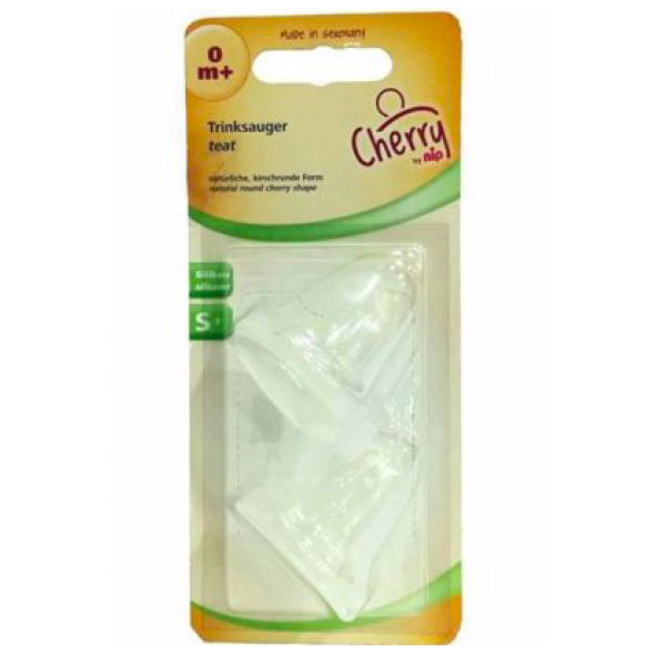 Nip Силіконова соска вишенька Повільний потік, S 0+ міс., 2 шт. (93003) 4000821930032