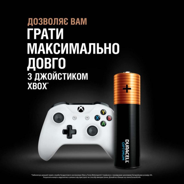 Duracell Лужні батарейки Optimum AA 1.5В LR6 4 шт (5000394158696)