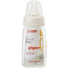 Pigeon Пляшечка з термостійкого скла 120 мл, соска S (0+міс) 4902508003612