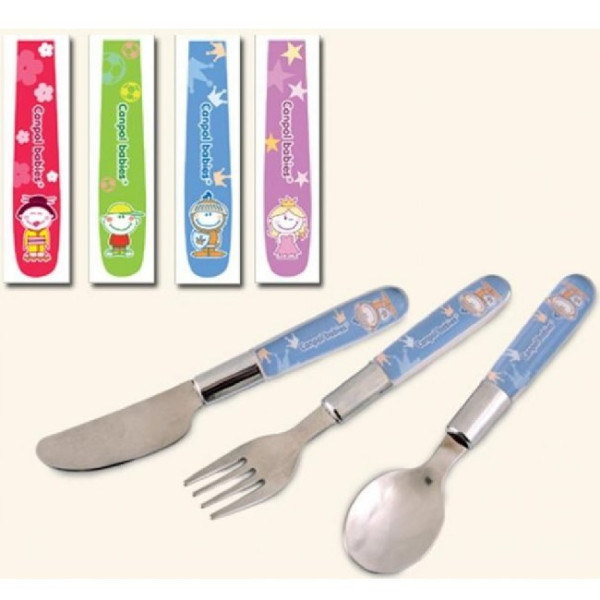 Canpol Набір вилка+ложка+ніж Нержавіюча сталь - 9/477 (кольори в асорт)