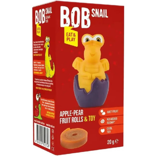 Bob Snail Натуральные конфеты Яблоко-Груша, 20 г + игрушка, 4820219342748