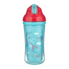 Canpol Бідончик подвійна стінка із силіконовою трубочкою Літаки 260 мл (74/052)