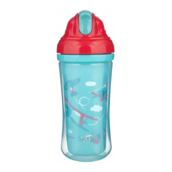 Canpol Бідончик подвійна стінка із силіконовою трубочкою Літаки 260 мл (74/052)