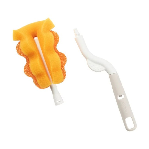 Pigeon Щітка з губкою для миття пляшечок і сосок, жовта 4902508040792