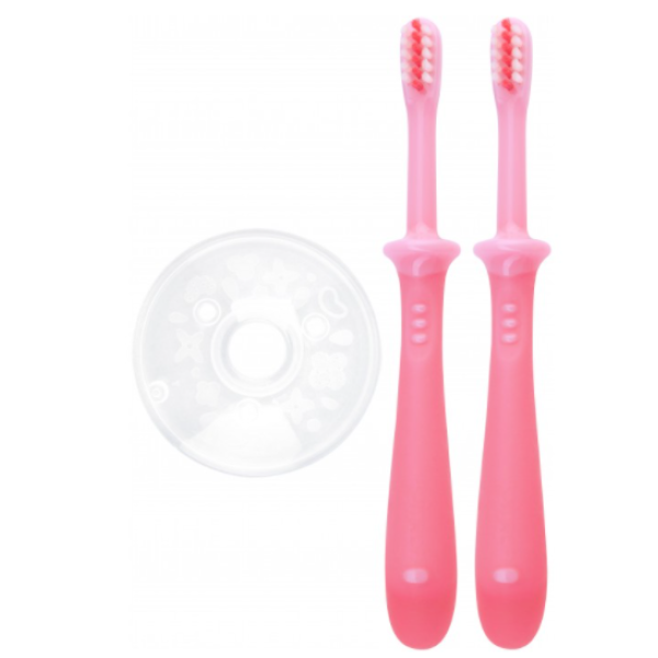 Pigeon Набір зубних щіток, від 18 міс (2шт) рожеві 4902508115452