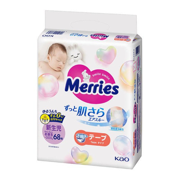 Merries Підгузки Newborn (0-5 кг) 68 шт 4901301437693