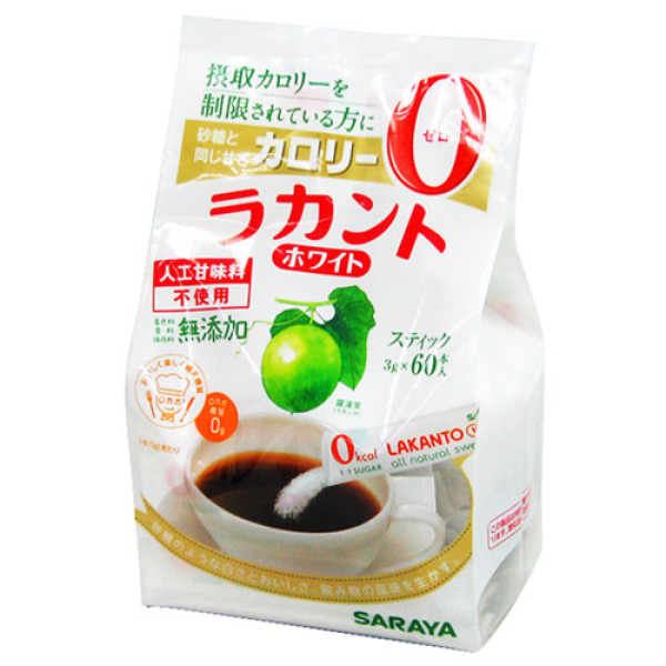 Saraya Натуральний цукрозамінник Lakanto білий 3гр x 60 стиків (4973512276248) Японія