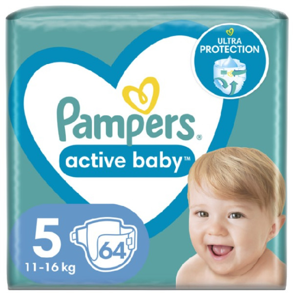 Pampers Подгузники Active Baby Размер 5 (Junior) 11-16 кг 64 шт (8001090949974)
