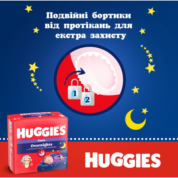 Трусики-підгузки Huggies Overnights Pants 6 15-25 кг 22 шт (5029053581101)