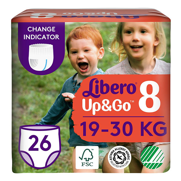 Подгузники Libero Up Go Размер 8 (19-30 кг) 26 шт 7322541743448