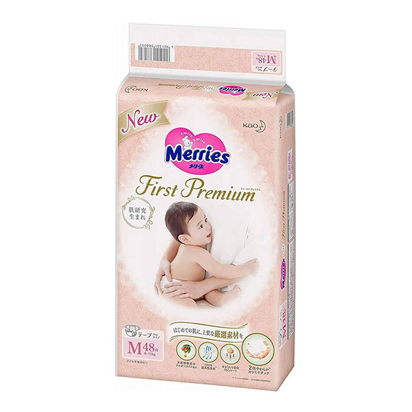 Підгузки First Premium Merries, M, 6-11 кг, 48 шт. 4901301388032