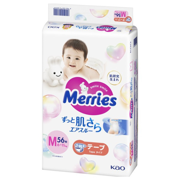 Merries Підгузки M (6-11кг) 56 шт 4901301418999