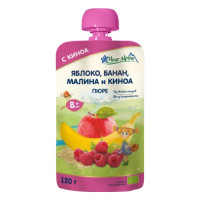 Fleur Alpine Organic Пюре Яблуко-банан-малина з кіноа з 8 місяців 120 г (5024688001208)