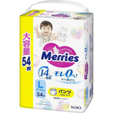 Merries Підгузки L (9-14кг) 54 шт 4901301230881