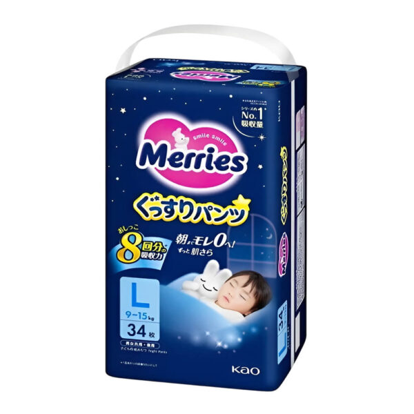 Merries Трусики Нічні L (9-14кг) 34 шт 4901301453051