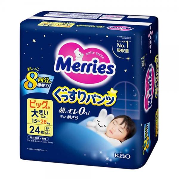 Merries Трусики Нічні Big (15-28кг) 24 шт 4901301452214