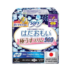 Unicharm нічні прокладки ультратонкі Sofy Hadaomoi Hadaomoi Slim, 36см 10шт (з крильцями) 4903111353484