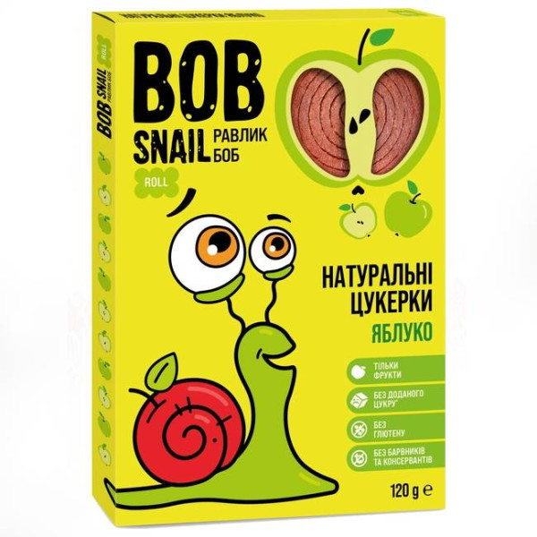 Bob Snail Натуральные конфеты Яблоко 120г 4820162520156