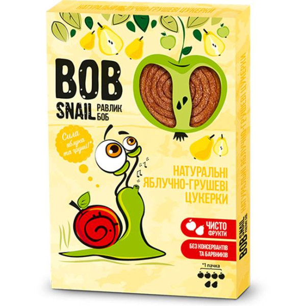 Bob Snail Натуральные яблочно-грушевые конфеты 120 г 4820162520194