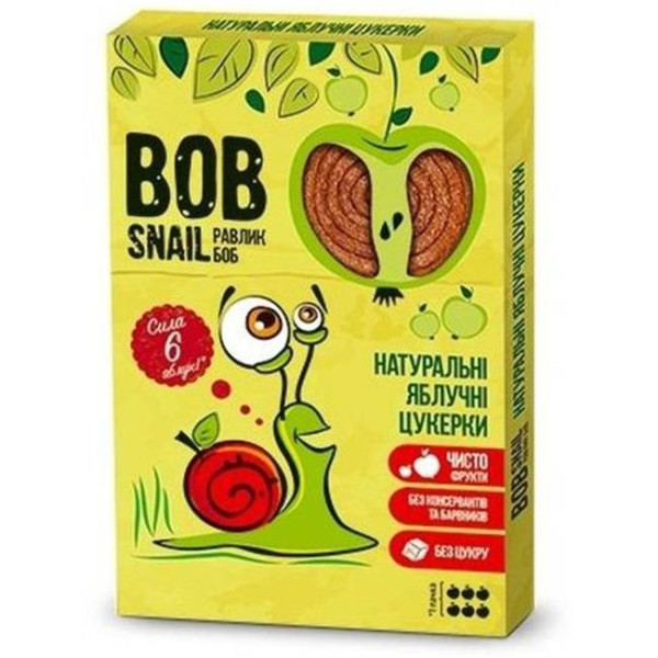 Bob Snail Натуральные конфеты Яблоко 60г 4820162520149