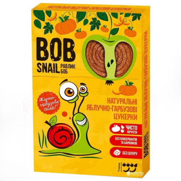 Bob Snail Натуральні цукерки Яблуко-гарбуз 60 г 4820162520200