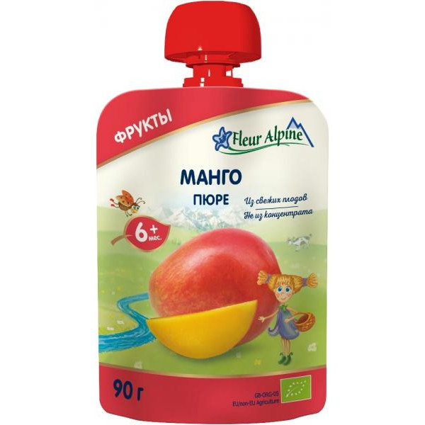 Fleur Alpine Organic Пюре Манго з 6 місяців 90 г (5024688001123)
