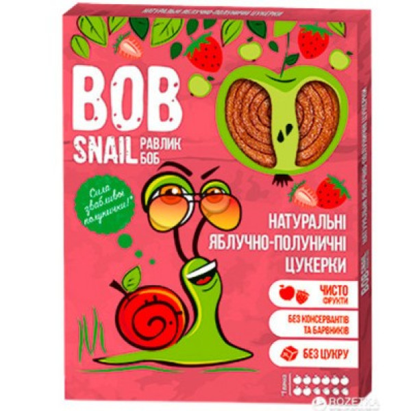 Bob Snail Натуральные конфеты Яблоко-клубника 60г 4820162520415
