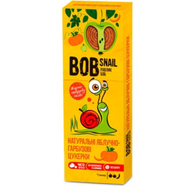 Bob Snail Натуральні цукерки Яблуко-гарбуз 30г 4820162520255