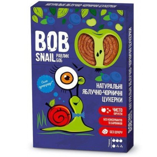 Bob Snail Натуральні цукерки Яблуко-чорниця 60г 4820162520392
