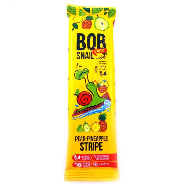 Bob Snail Натуральні грушево-ананасні цукерки 14г 4820206080912