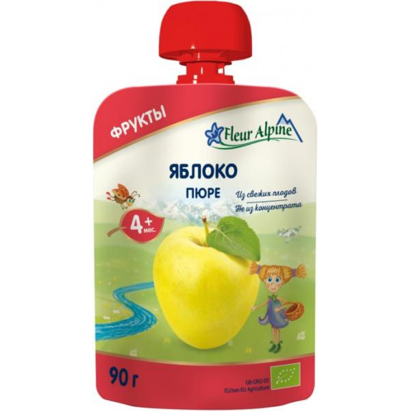 Fleur Alpine Organic Пюре Яблуко з 4 місяців 90 г (5024688001017)