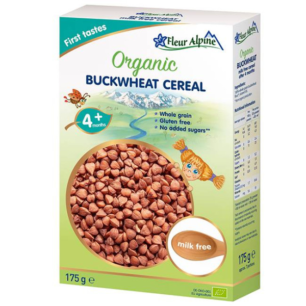 Fleur Alpine Organic Безмолочная каша гречневая "Buckwheat" 175 г (4779050670117)
