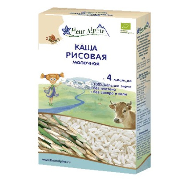 Fleur Alpine Organic Молочная каша рисовая 200 г (4006303632159 / 4779050670193)