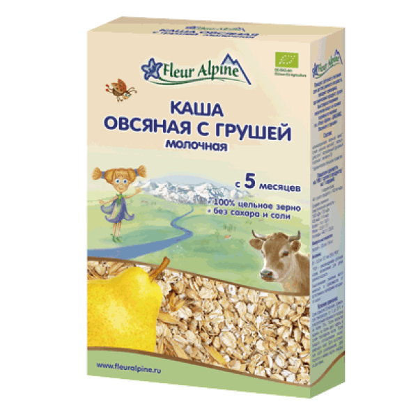 Fleur Alpine Organic Молочна каша вівсяна з грушею 200 г (4006303632197)