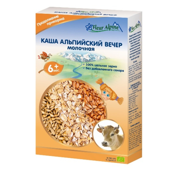 Fleur Alpine Organic Молочная каша альпийский вечер 200 г (4006303001689)