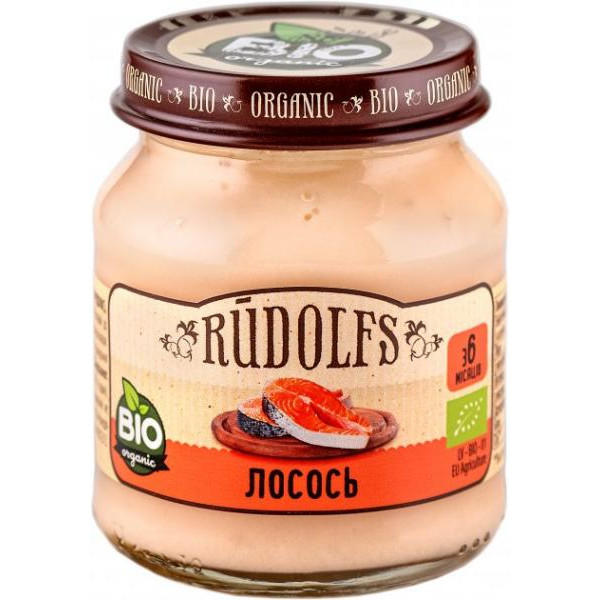 Rudolfs Рибне органічне пюре Лосось з 6 місяців 115г (4751017941584)