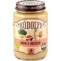 Rudolfs Пюре органічне Лосось з овочами з 8 месяців 190 г (4751017941744)