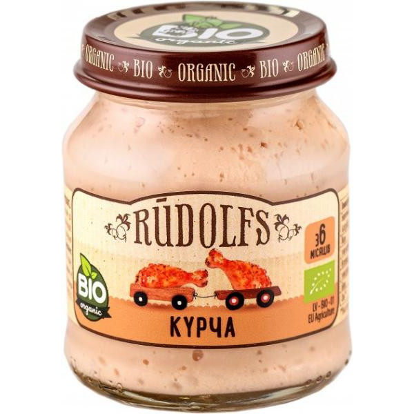 Rudolfs М'ясне органічне пюре Курча з 6 місяців 120 г (4751017940815)